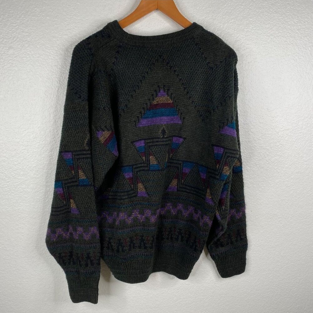Vtg Jantzen Sweater Men's Multicolor Sz L Oversized Preppy Grunge Pullover - Picture 2 of 11
